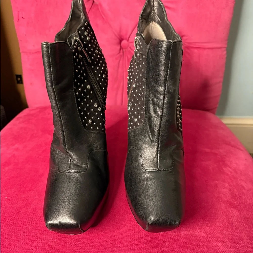 Sam Edelman Black Studded Heeled Boots - Picture 4 of 4